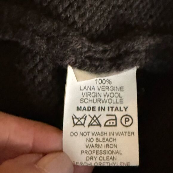 Gran Sasso Mens Wool Knit Jacket Sweater Trimmed in Genuine Leather. Size 54 IT. - Picture 9 of 9